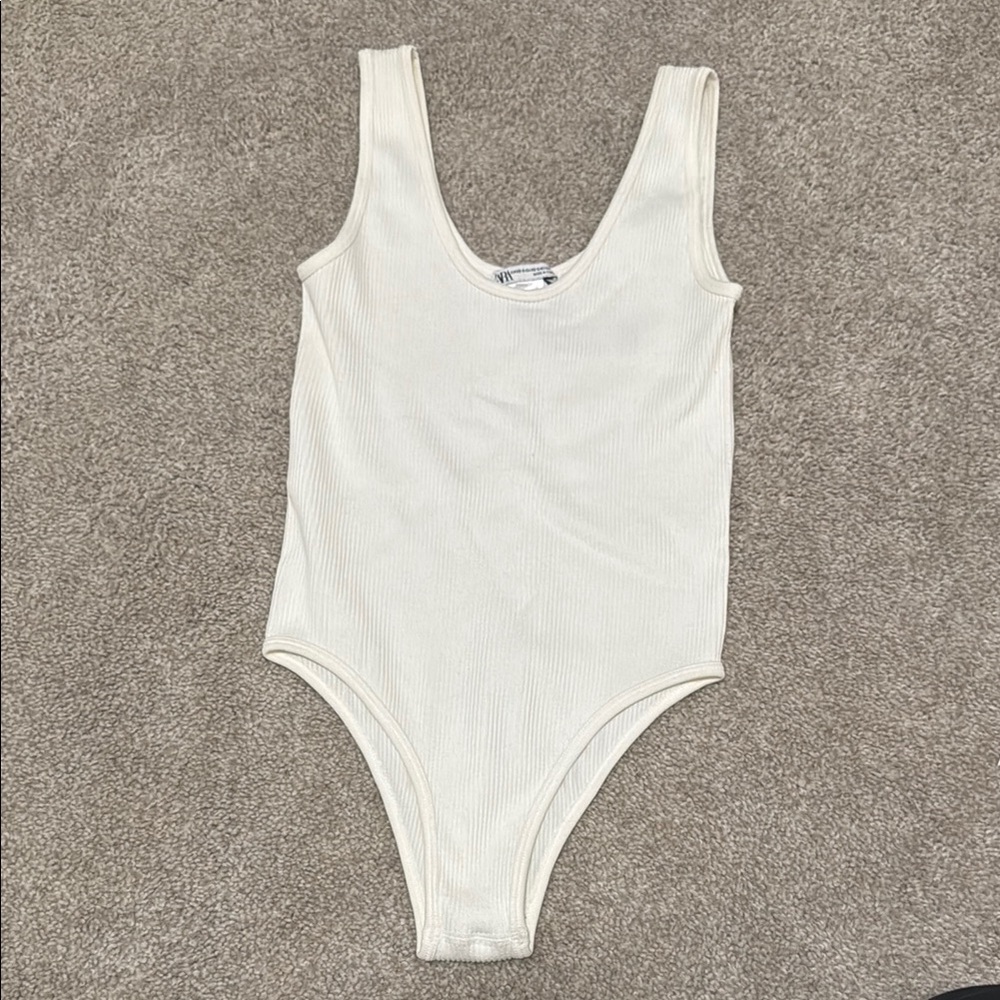 Zara White Tank Bodysuit